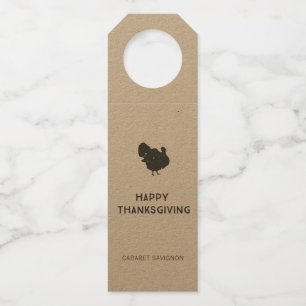 Etiqueta Para Garrafa Tag de Presente de Vinho Feliz Dia de Ação de Graç