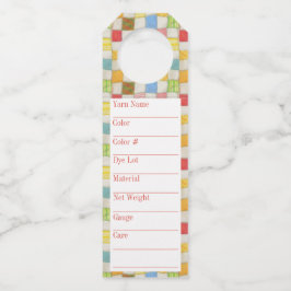 Etiqueta Para Garrafa Tags de Longo Ano CRAZY QUILT 2,25"x7"