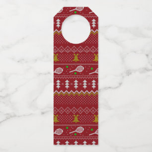 Etiqueta Para Garrafa Tênis Natal Doce Padrão Vermelho