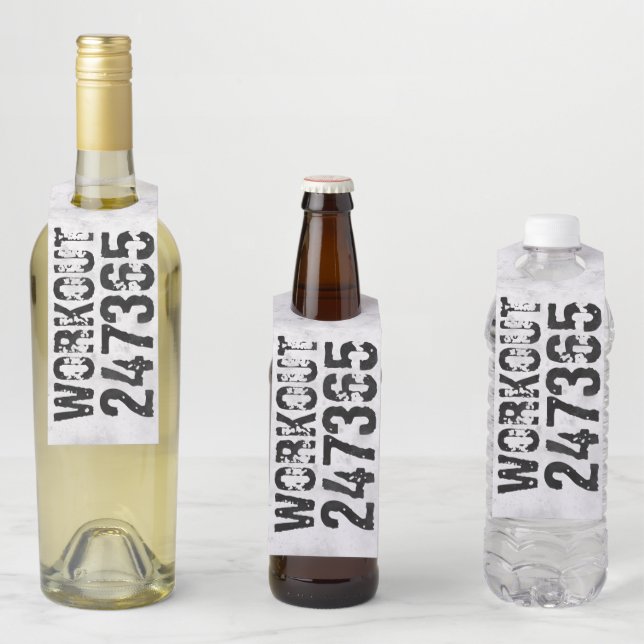 Etiqueta Para Garrafa Texto riscado vestido Workout 247365 rústico (In Situ)