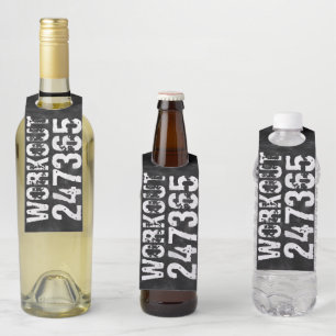 Etiqueta Para Garrafa Texto vestido e arranhado Workout 247365 vintage