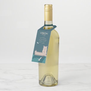 Etiqueta Para Garrafa Torre Lisboa de Belem no estilo do poster vintage