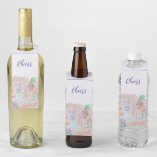 Etiqueta Para Garrafa Trabalho de arte de Crianças Personalizadas, dois