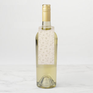 Etiqueta Para Garrafa Vinho Botânico Floral Elegante De Creme Neutro