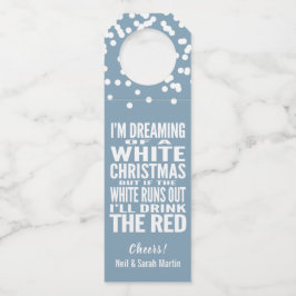 Etiqueta Para Garrafa Vinho Engraçado de Natal Branco