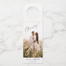 Etiqueta Para Garrafa Vinho Fotográfico de Casamento Simples