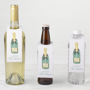 Etiqueta Para Garrafa Vinho Monograma Com Cor De Água