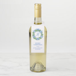 Etiqueta Para Garrafa Watercolor Chinoiserie Wreath Monograma