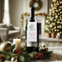 Watercolor Christmas Holly & Berries