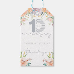 Etiqueta Para Presente 10o Obrigado do aniversário de casamento você