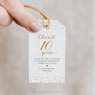 Etiqueta Para Presente 10th Anniversary Party Favor Tags - GAC27a