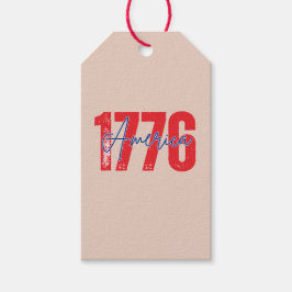 Etiqueta Para Presente '1776 América' 250º Bege Suave 4 de Julho 