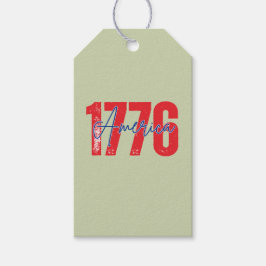 Etiqueta Para Presente '1776 América' 250º Verde Sage Suave 4 de Julho 