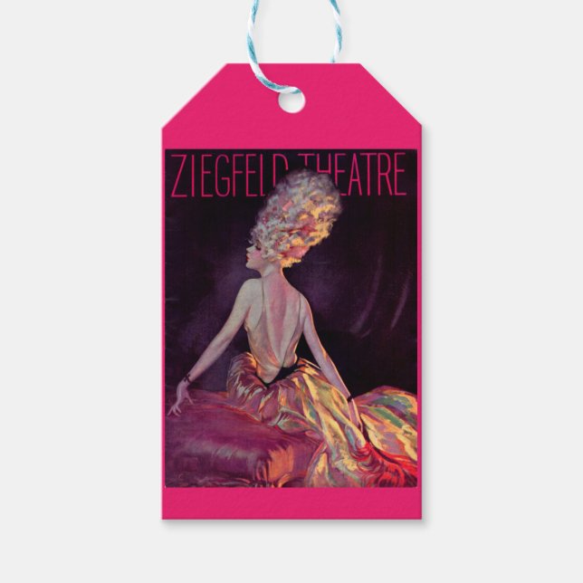 Etiqueta Para Presente 1927 Programa Teatro Ziegfeld cobrir art (Frente)