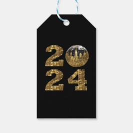 Etiqueta Para Presente 2024-Véspera de ano novo Party-Ball-NYC Dourado-