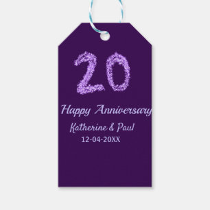 Etiqueta Para Presente 20 feliz aniversário adicionar nome do casal data