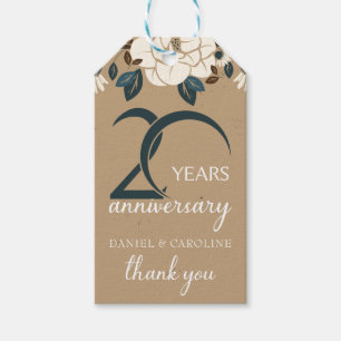 Etiqueta Para Presente 20o Obrigado do aniversário de casamento você