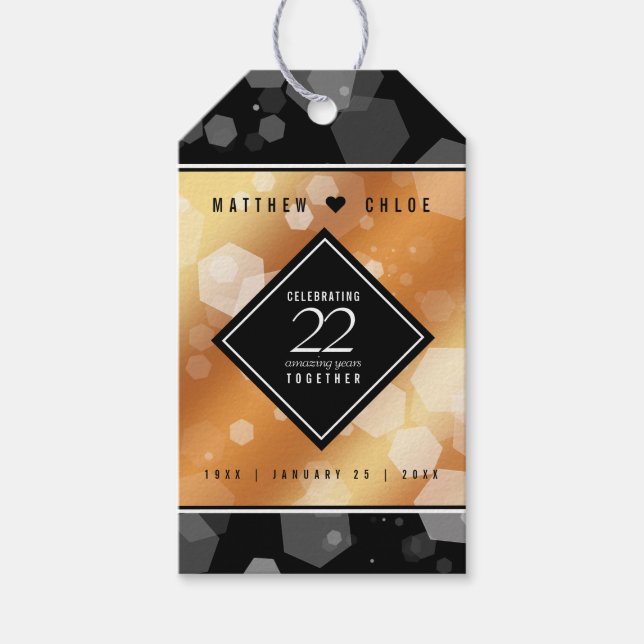 Etiqueta Para Presente 22º aniversário do Casamento de Cobre (Frente)