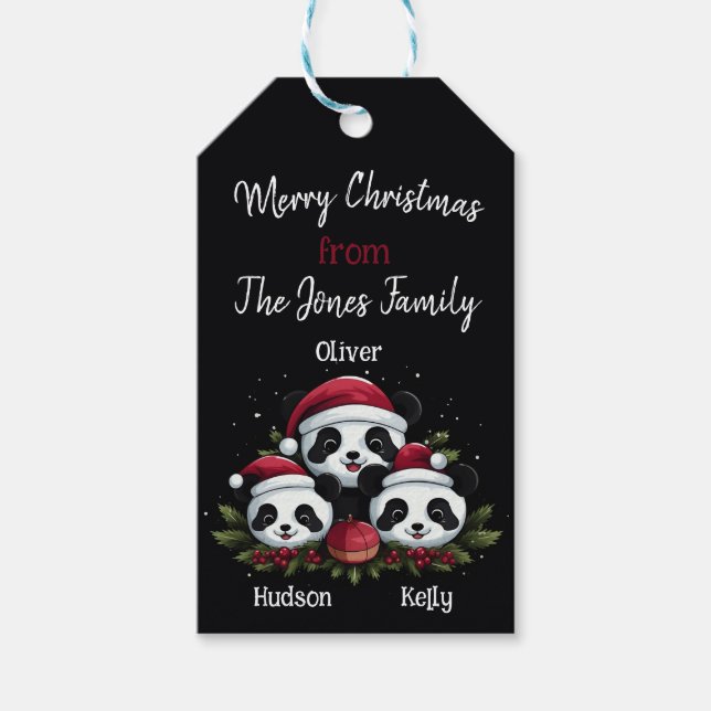 Etiqueta Para Presente 2 Pais 1 Criança - Família de Natal (Frente)