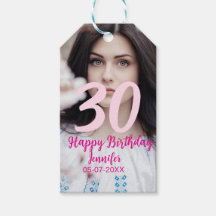 30th birthday add name date year white photo