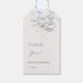 Etiqueta Para Presente 3D Paper Cut Roses Wedding Thank You
