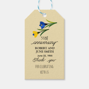 Etiqueta Para Presente 50º aniversário de casamento da flor de croco eleg