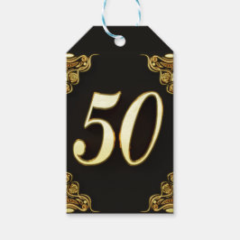 Etiqueta Para Presente 50º Aniversário ou Regal Dourado e Negro
