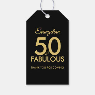 Etiqueta Para Presente 50 Fabuloso Moderno Preto Dourado Obrigado