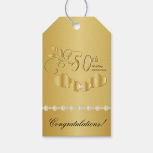 Etiqueta Para Presente 50th Aniversário de casamento dourado