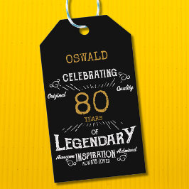 Etiqueta Para Presente 80 Birthday Black Legendage
