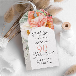 Etiqueta Para Presente 90 Anos Amado Floral Feminino Aniversário de 90 An