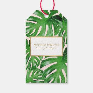 Etiqueta Para Presente A aguarela Monstera tropical sae do rosa do teste