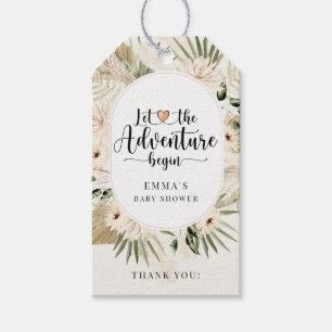 Etiqueta Para Presente A Aventura Começa O Boho Floral Chá de fraldas Obr