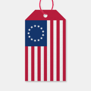 Etiqueta Para Presente A Bandeira do Círculo Americano por Betsy Ross
