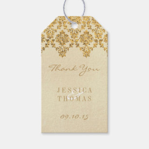 Etiqueta Para Presente A coleção Dourado Glam do casamento tema damasco