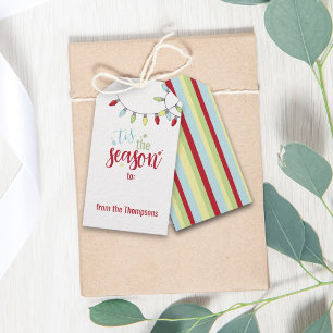 Etiqueta Para Presente A Corda Festiva de Natal acende esta é a estação