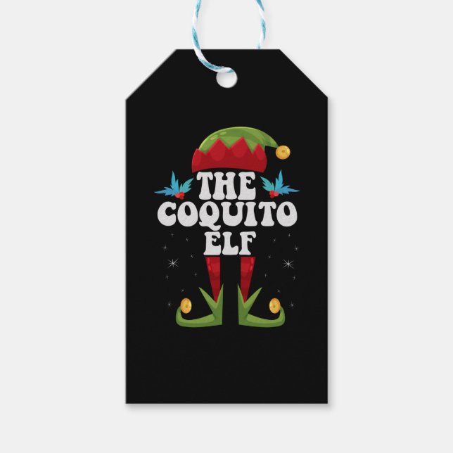 Etiqueta Para Presente A Família Coquito Elf Engraçada de Natal (Frente)