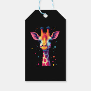 Etiqueta Para Presente A girafa colorida para o engraçado