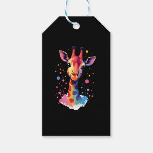 Etiqueta Para Presente A girafa colorida para o engraçado