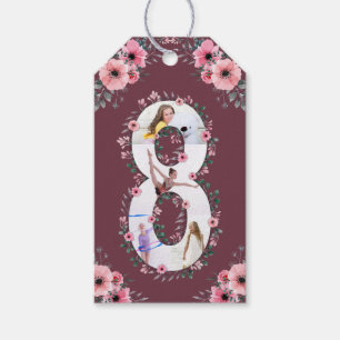 Etiqueta Para Presente A grande garota do aniversário, Colagem de Fotos, 