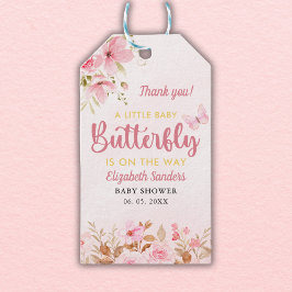 Etiqueta Para Presente A Little Butterfly is on the Way, Baby Shower Girl