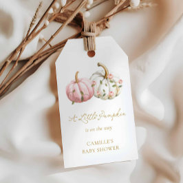 Etiqueta Para Presente A little Pumpkin Fall Girl Baby Shower Favor Tag