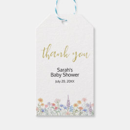 Etiqueta Para Presente A little Wildflower Baby Shower Thank You