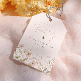Etiqueta Para Presente A Little Wildflower Bee Girl Baby Shower Thank You