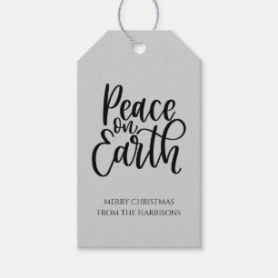 Etiqueta Para Presente A Paz na Terra é uma tipografia de Natal feliz