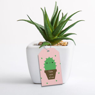 Etiqueta Para Presente A planta Cactus cuida de mim, doce kawaii