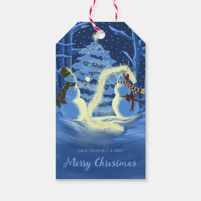Etiqueta Para Presente A Snowman Christmas (Frente)