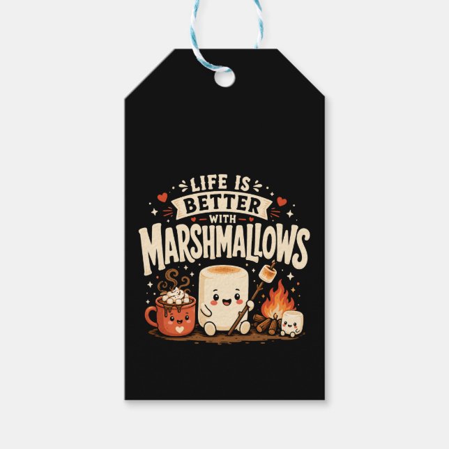 Etiqueta Para Presente A vida é melhor com marshmallows (Frente)