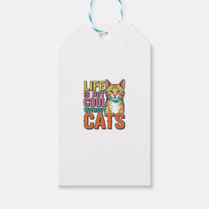 Etiqueta Para Presente A Vida Não é Legal Sem Gatos Camiseta Vintage de G