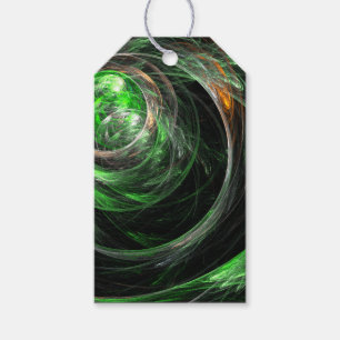 Etiqueta Para Presente À volta da Abstrato de Arte Verde Mundial